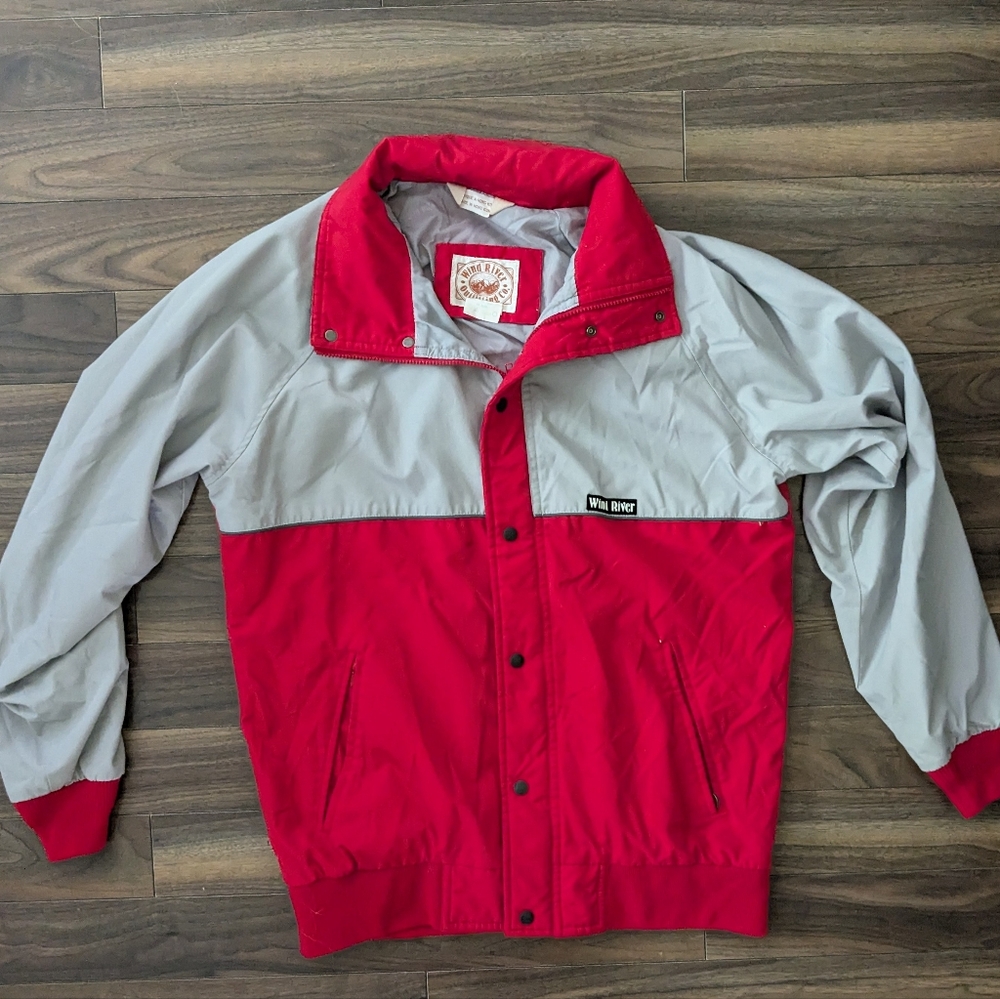 Vintage Wind River Red and Gray Windbreaker